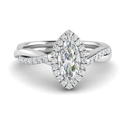 Halo Marqusie Cut Diamond Engagement Ring