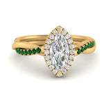Load image into Gallery viewer, vine-marquise-halo-diamond-engagement-ring-with-emerald-in-yellow-gold-FD9212MQRGEMGR-NL-YG.jpg
