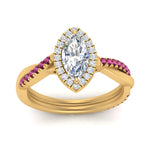 Load image into Gallery viewer, vine-marquise-halo-diamond-engagement-ring-with-pink-sapphire-in-yellow-gold-FD9212MQRGSADRPI-NL-YG.jpg
