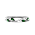 Thumbnail 39 - vine-marquise-simple-emerald-wedding-band-in-white-gold-FDENR3211BGEMGRANGLE3-NL-WG