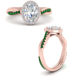 Load image into Gallery viewer, vine-oval-halo-diamond-engagement-ring-with-emerald-in-rose-gold-FD9212OVRGEMGR-NL-RG.jpg
