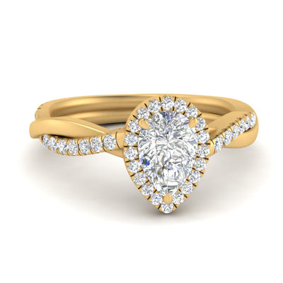 Halo Pear Shaped Diamond Engagement Ring