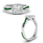 Load image into Gallery viewer, vine-princess-cut-halo-diamond-engagement-ring-with-emerald-in-white-gold-FD9212PRRGEMGR-NL-WG.jpg
