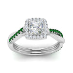 Load image into Gallery viewer, vine-princess-cut-halo-diamond-engagement-ring-with-emerald-in-white-gold-FD9212PRRGEMGR-NL-WG.jpg
