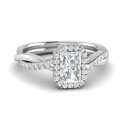 Twisted Radiant Cut Diamond Ring