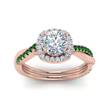 Load image into Gallery viewer, vine-round-halo-diamond-engagement-ring-with-emerald-in-rose-gold-FD9212RORGEMGR-NL-RG.jpg
