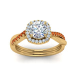 Load image into Gallery viewer, vine-round-halo-diamond-engagement-ring-with-orange-sapphire-in-yellow-gold-FD9212RORGSAOR-NL-YG.jpg
