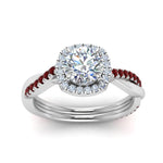 Load image into Gallery viewer, vine-round-halo-diamond-engagement-ring-with-ruby-in-white-gold-FD9212RORGRUDR-NL-WG.jpg
