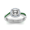 Load image into Gallery viewer, vine-semi-mount-halo-diamond-engagement-ring-with-emerald-in-white-gold-FD9212SMRGEMGR-NL-WG.jpg
