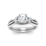 Load image into Gallery viewer, vine-split-band-asscher-cut-diamond-wedding-set-in-white-gold-FDENR3211ASANGLE3-NL-WG
