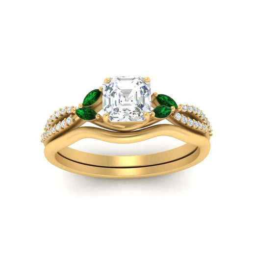 vine-split-band-asscher-cut-diamond-wedding-set-with-emerald-in-yellow-gold-FDENR3211ASGEMGRANGLE3-NL-YG