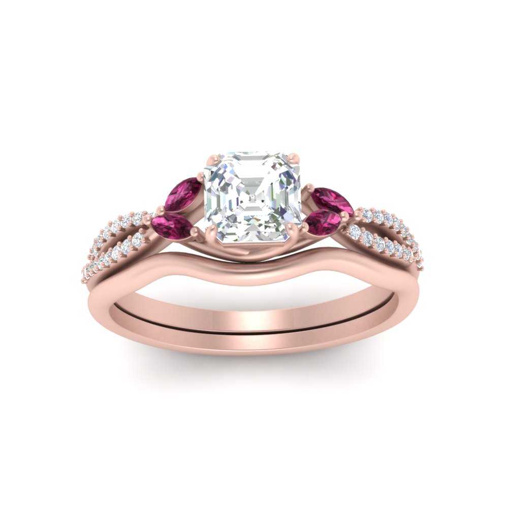 vine-split-band-asscher-cut-diamond-wedding-set-with-pink-sapphire-in-rose-gold-FDENR3211ASGSADRPIANGLE3-NL-RG