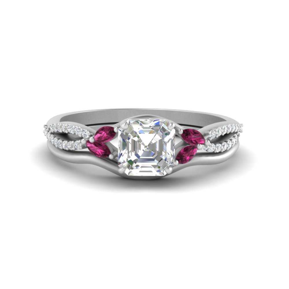 vine-split-band-asscher-cut-diamond-wedding-set-with-pink-sapphire-in-white-gold-FDENR3211ASGSADRPIANGLE3-NL-WG
