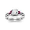 Load image into Gallery viewer, vine-split-band-asscher-cut-diamond-wedding-set-with-pink-sapphire-in-white-gold-FDENR3211ASGSADRPIANGLE3-NL-WG