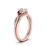 Load image into Gallery viewer, vine-split-band-asscher-cut-diamond-wedding-set-with-ruby-in-rose-gold-FDENR3211ASGRUDRANGLE3-NL-RG
