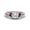 Load image into Gallery viewer, vine-split-band-asscher-cut-diamond-wedding-set-with-ruby-in-white-gold-FDENR3211ASGRUDRANGLE3-NL-WG
