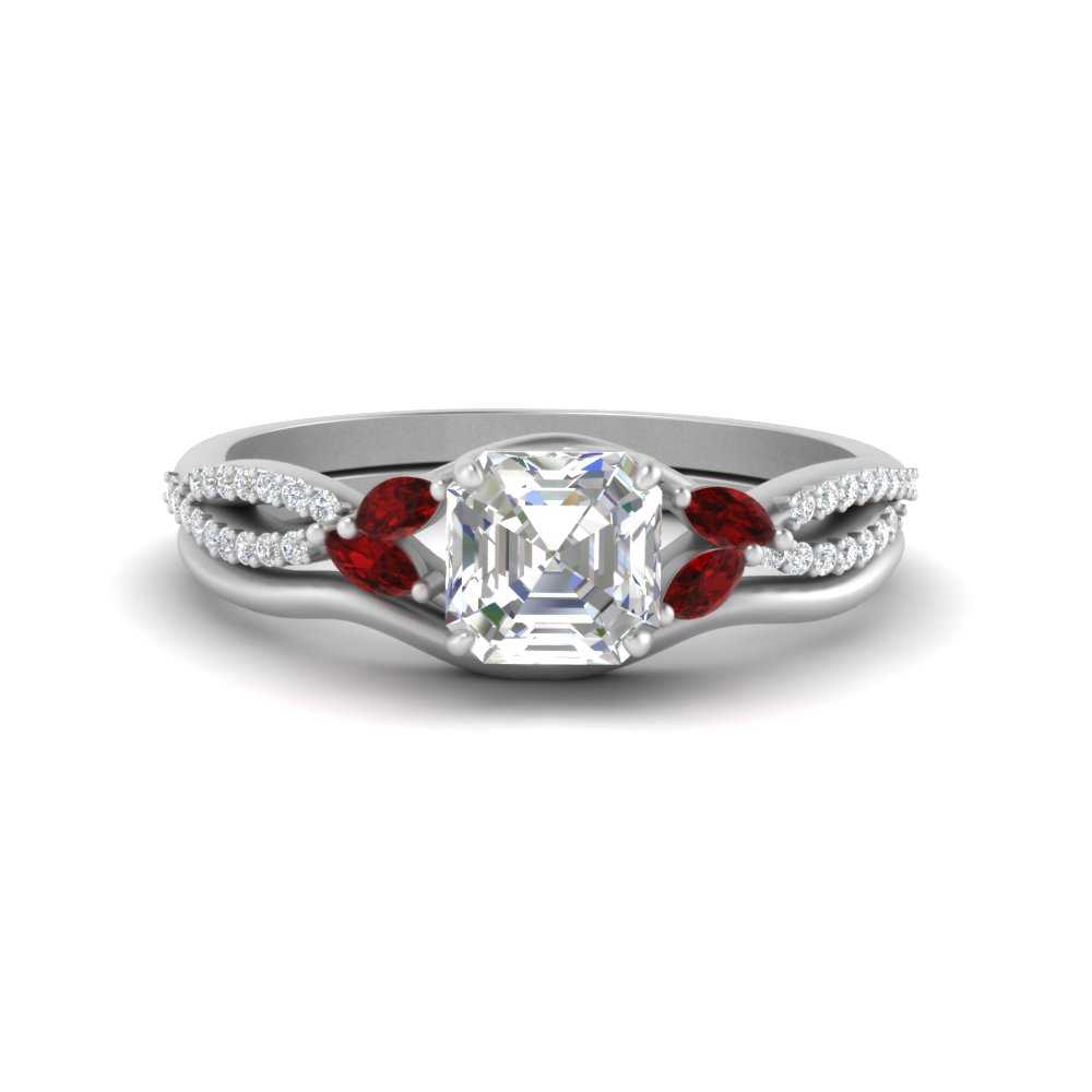 vine-split-band-asscher-cut-diamond-wedding-set-with-ruby-in-white-gold-FDENR3211ASGRUDRANGLE3-NL-WG