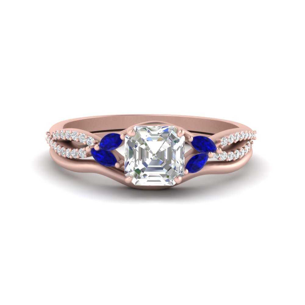 vine-split-band-asscher-cut-diamond-wedding-set-with-sapphire-in-rose-gold-FDENR3211ASGSABLANGLE3-NL-RG