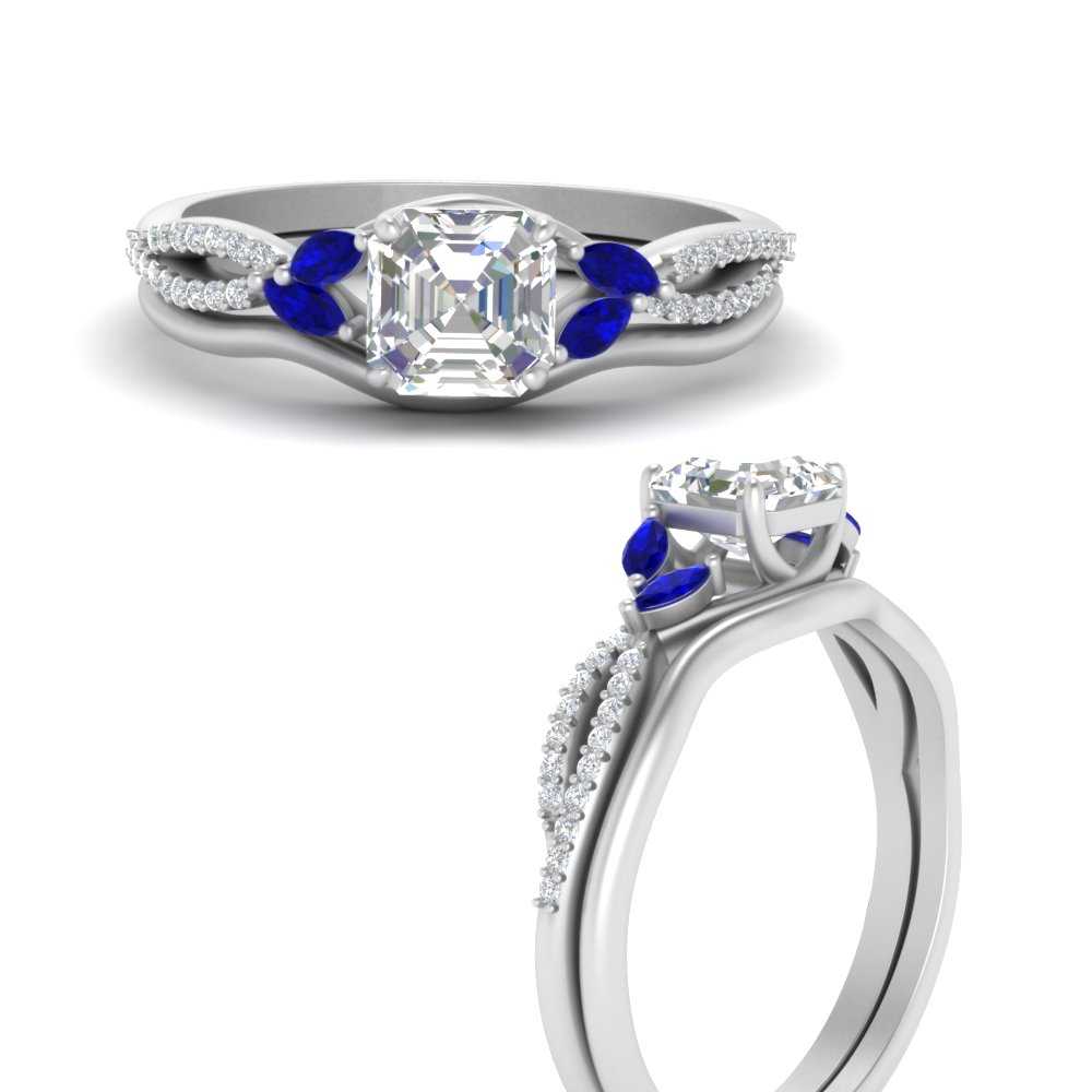 vine-split-band-asscher-cut-diamond-wedding-set-with-sapphire-in-white-gold-FDENR3211ASGSABLANGLE3-NL-WG