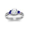 Load image into Gallery viewer, vine-split-band-asscher-cut-diamond-wedding-set-with-sapphire-in-white-gold-FDENR3211ASGSABLANGLE3-NL-WG