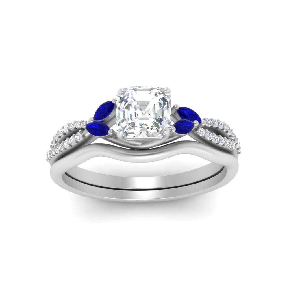 vine-split-band-asscher-cut-diamond-wedding-set-with-sapphire-in-white-gold-FDENR3211ASGSABLANGLE3-NL-WG