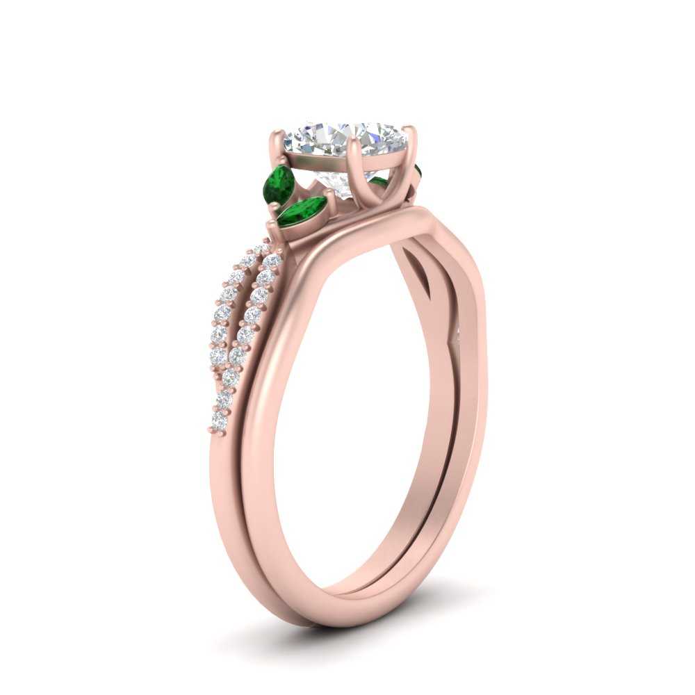 vine-split-band-cushion-cut-diamond-wedding-set-with-emerald-in-rose-gold-FDENR3211CUGEMGRANGLE3-NL-RG.jpg