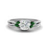 Load image into Gallery viewer, vine-split-band-cushion-cut-diamond-wedding-set-with-emerald-in-white-gold-FDENR3211CUGEMGRANGLE3-NL-WG.jpg