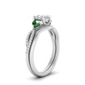 Thumbnail 44 - vine-split-band-cushion-cut-diamond-wedding-set-with-emerald-in-white-gold-FDENR3211CUGEMGRANGLE3-NL-WG.jpg