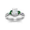 Load image into Gallery viewer, vine-split-band-emerald-cut-diamond-wedding-set-with-emerald-in-white-gold-FDENR3211EMGEMGRANGLE3-NL-WG.jpg