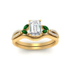 Load image into Gallery viewer, vine-split-band-emerald-cut-diamond-wedding-set-with-emerald-in-yellow-gold-FDENR3211EMGEMGRANGLE3-NL-YG.jpg