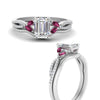 Load image into Gallery viewer, vine-split-band-emerald-cut-diamond-wedding-set-with-pink-sapphire-in-white-gold-FDENR3211EMGSADRPIANGLE3-NL-WG.jpg