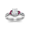 Load image into Gallery viewer, vine-split-band-emerald-cut-diamond-wedding-set-with-pink-sapphire-in-white-gold-FDENR3211EMGSADRPIANGLE3-NL-WG.jpg