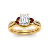 Load image into Gallery viewer, vine-split-band-emerald-cut-diamond-wedding-set-with-ruby-in-yellow-gold-FDENR3211EMGRUDRANGLE3-NL-YG.jpg