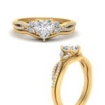 Load image into Gallery viewer, vine-split-band-heart-shaped-diamond-wedding-set-in-yellow-gold-FDENR3211HTANGLE3-NL-YG.jpg
