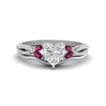 Load image into Gallery viewer, vine-split-band-heart-shaped-diamond-wedding-set-with-pink-sapphire-in-white-gold-FDENR3211HTGSADRPIANGLE3-NL-WG.jpg