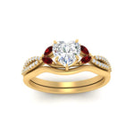Load image into Gallery viewer, vine-split-band-heart-shaped-diamond-wedding-set-with-ruby-in-yellow-gold-FDENR3211HTGRUDRANGLE3-NL-YG.jpg
