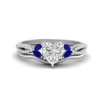 Load image into Gallery viewer, vine-split-band-heart-shaped-diamond-wedding-set-with-sapphire-in-white-gold-FDENR3211HTGSABLANGLE3-NL-WG.jpg
