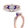 Load image into Gallery viewer, vine-split-band-marquise-cut-diamond-wedding-set-with-sapphire-in-rose-gold-FDENR3211MQGSABLANGLE3-NL-RG.jpg