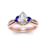 Load image into Gallery viewer, vine-split-band-marquise-cut-diamond-wedding-set-with-sapphire-in-rose-gold-FDENR3211MQGSABLANGLE3-NL-RG.jpg
