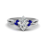 Load image into Gallery viewer, vine-split-band-marquise-cut-diamond-wedding-set-with-sapphire-in-white-gold-FDENR3211MQGSABLANGLE3-NL-WG.jpg
