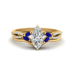 Load image into Gallery viewer, vine-split-band-marquise-cut-diamond-wedding-set-with-sapphire-in-yellow-gold-FDENR3211MQGSABLANGLE3-NL-YG.jpg
