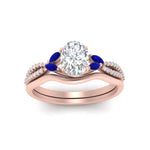 Load image into Gallery viewer, vine-split-band-oval-shaped-diamond-wedding-set-with-sapphire-in-rose-gold-FDENR3211OVGSABLANGLE3-NL-RG.jpg
