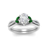 Load image into Gallery viewer, vine-split-band-pear-shaped-diamond-wedding-set-with-emerald-in-white-gold-FDENR3211PEGEMGRANGLE3-NL-WG.jpg