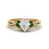 Load image into Gallery viewer, vine-split-band-pear-shaped-diamond-wedding-set-with-emerald-in-yellow-gold-FDENR3211PEGEMGRANGLE3-NL-YG.jpg