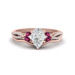 Load image into Gallery viewer, vine-split-band-pear-shaped-diamond-wedding-set-with-pink-sapphire-in-rose-gold-FDENR3211PEGSADRPIANGLE3-NL-RG.jpg
