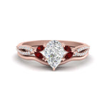 Load image into Gallery viewer, vine-split-band-pear-shaped-diamond-wedding-set-with-ruby-in-rose-gold-FDENR3211PEGRUDRANGLE3-NL-RG.jpg
