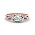 Load image into Gallery viewer, vine-split-band-princess-cut-diamond-wedding-set-in-rose-gold-FDENR3211PRANGLE3-NL-RG