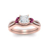Load image into Gallery viewer, vine-split-band-princess-cut-diamond-wedding-set-with-pink-sapphire-in-rose-gold-FDENR3211PRGSADRPIANGLE3-NL-RG