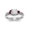 Load image into Gallery viewer, vine-split-band-princess-cut-diamond-wedding-set-with-ruby-in-white-gold-FDENR3211PRGRUDRANGLE3-NL-WG