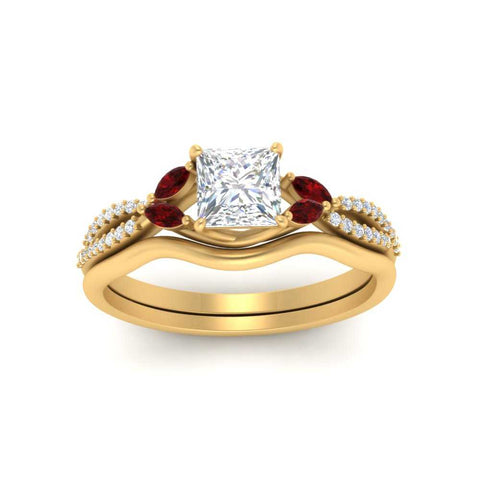 vine-split-band-princess-cut-diamond-wedding-set-with-ruby-in-yellow-gold-FDENR3211PRGRUDRANGLE3-NL-YG